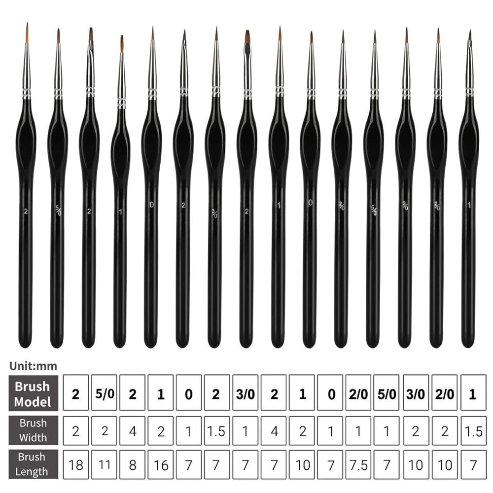 Fine Tip Miniature Paint Brushes Set For Art Nail Model Oil Painting 2