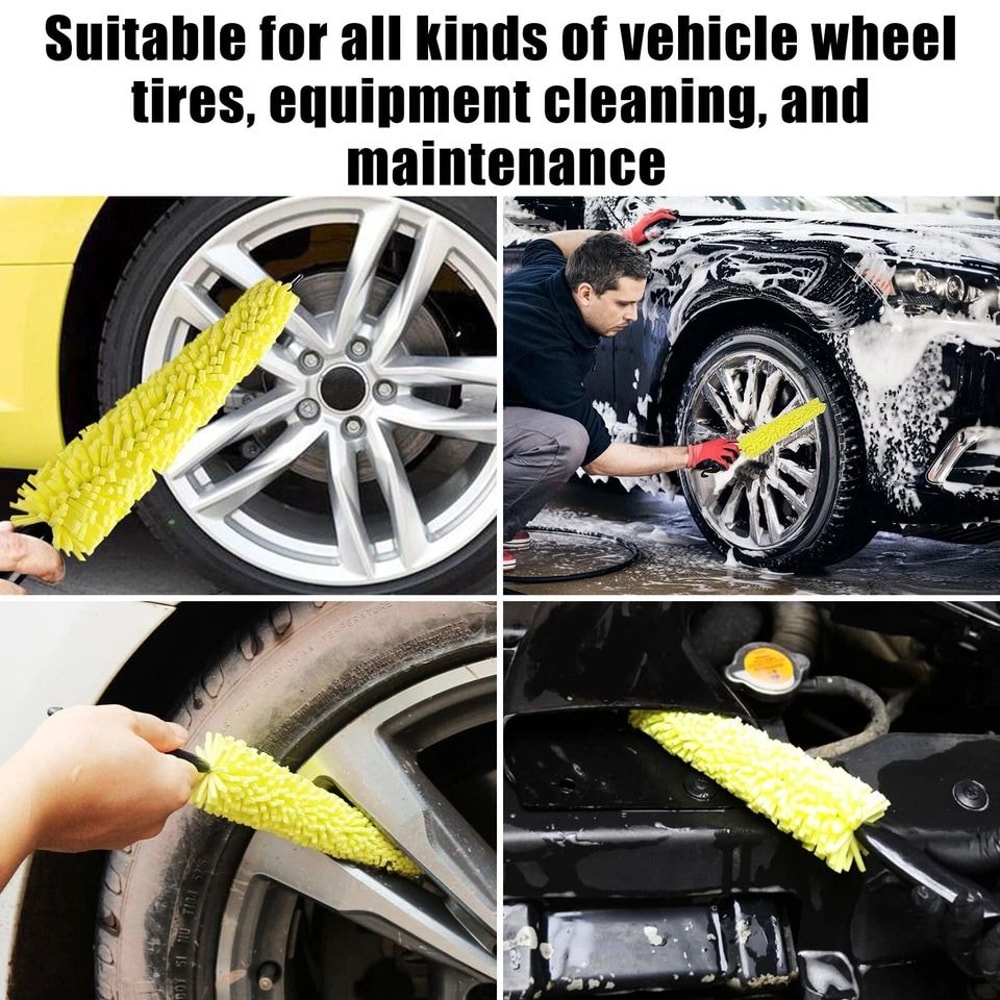 Car Detailing Cleaning Brush Tire Rim Scrub Kit For Vehicle Care 3