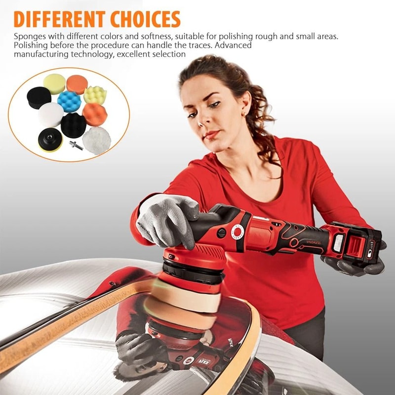 Car Buffing Pads Polishing Sponge Kit For Drill Waxing Polishing Foam Pads For Auto Detailing 1