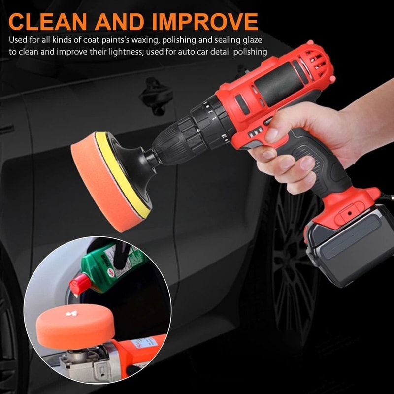 Car Buffing Pads Polishing Sponge Kit For Drill Waxing Polishing Foam Pads For Auto Detailing 3