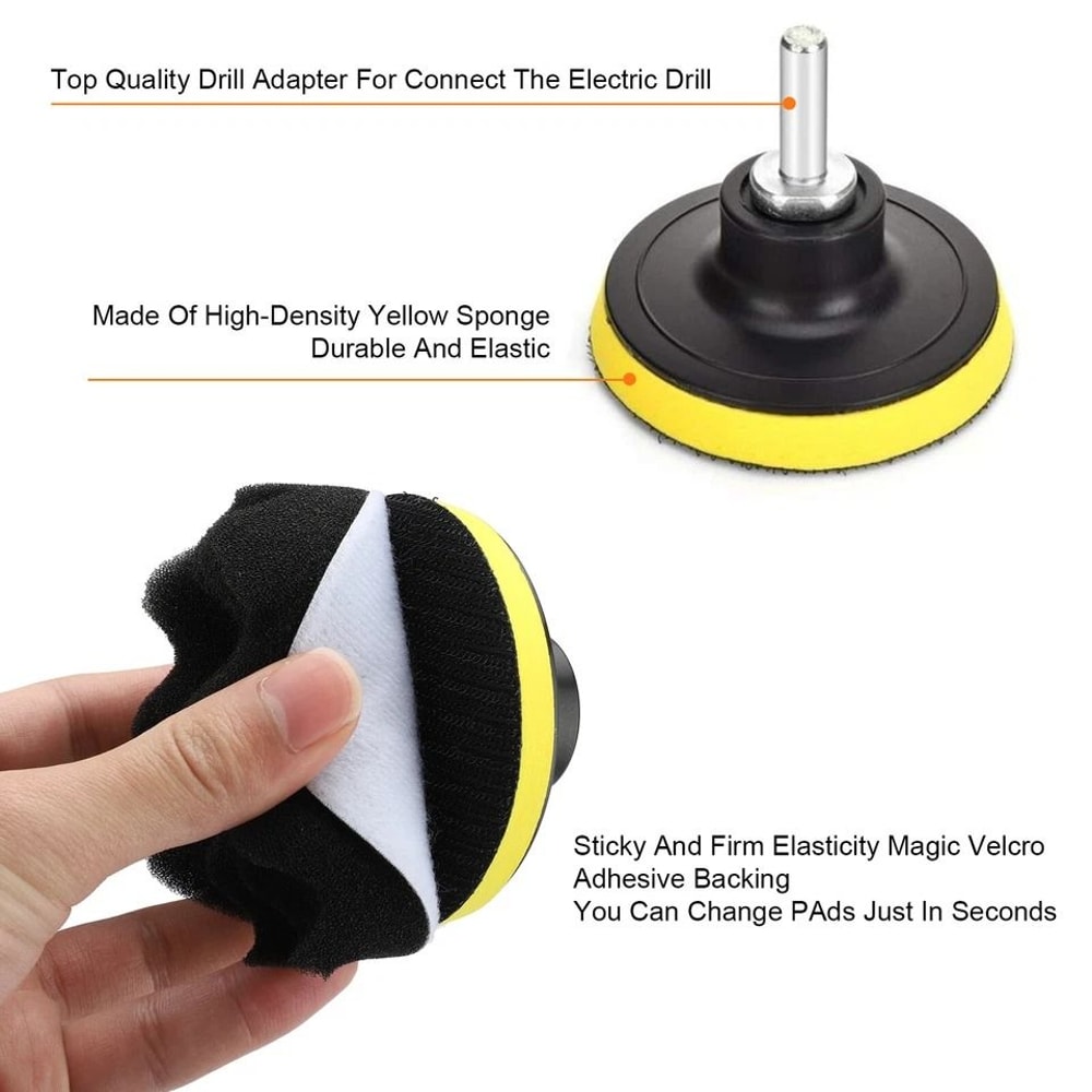 Car Buffing Pads Polishing Sponge Kit For Drill Waxing Polishing Foam Pads For Auto Detailing 5