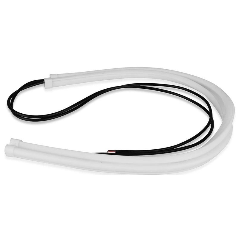 White Flexible Tube LED Strip DRL Lights Daytime Running Lights For Cars Trucks SUVs 0