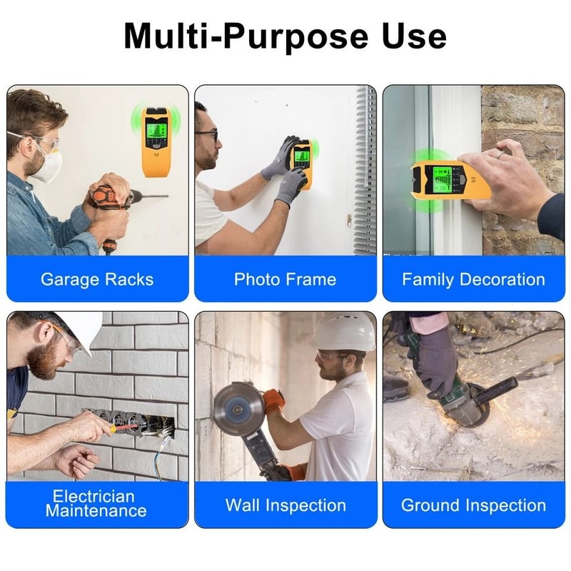 Digital Stud Finder For Wood Metal Pipe Wire Detection LCD Wall Scanner With Audio Alert Calibrat 6