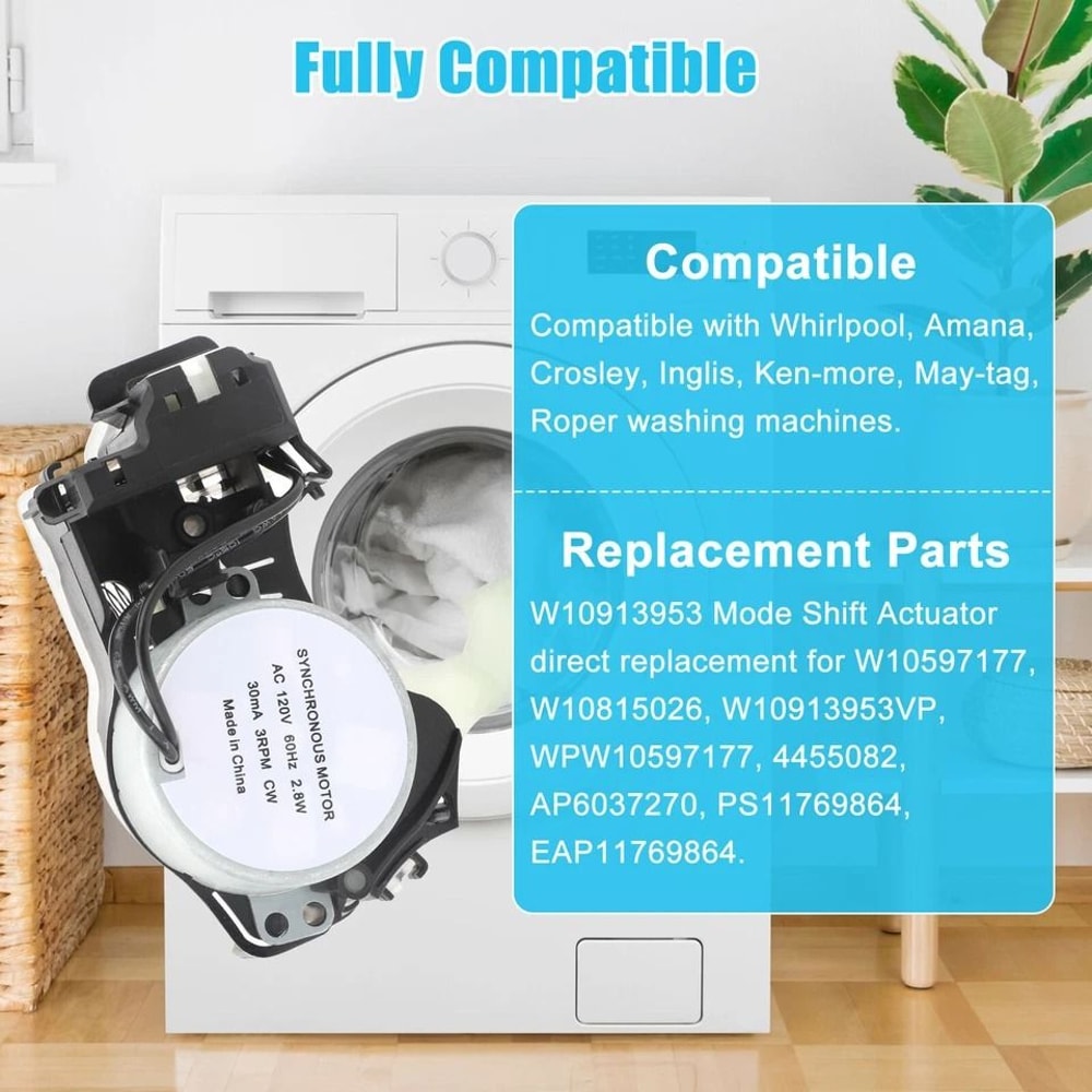 Washer Shift Actuator Compatible With Whirlpool Maytag Kenmore Models 3