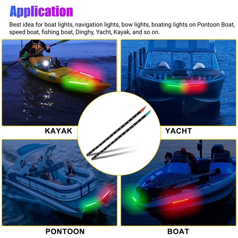 Waterproof Red Green Submersible Boat Navigation Lights For Safe Stylish Boating 5
