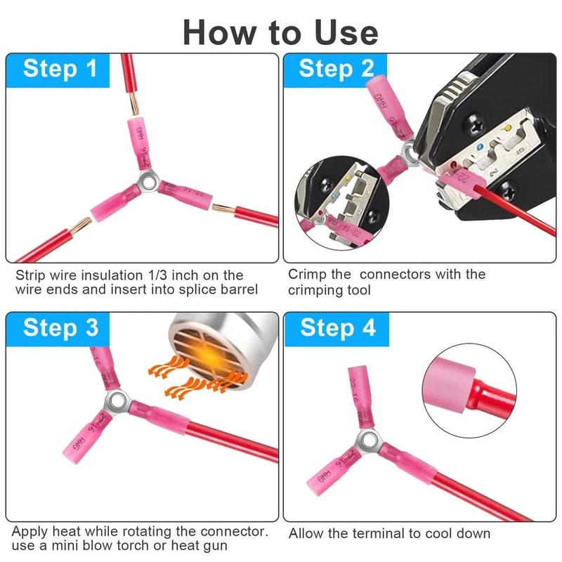 AWG Heavy Duty Heat Shrink Butt Connectors For Automotive Marine Use 4