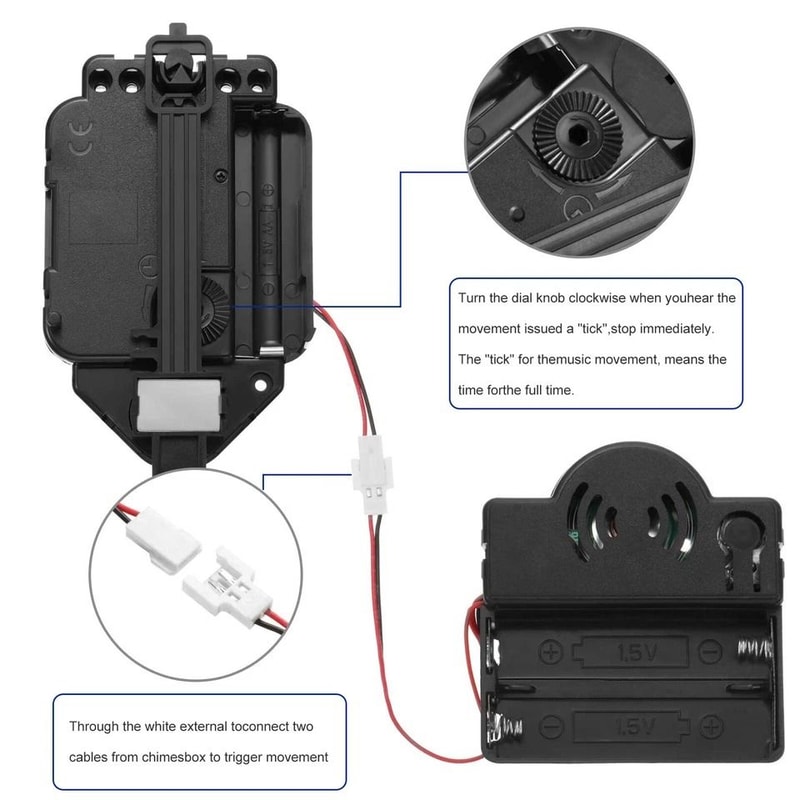 Quartz Wall Clock Mechanism With Music Chime And Pendulum Movement Kit Replacement Motor Hands And 2