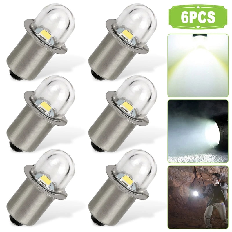 LED Flashlight Bulbs White Super Bright Upgrade Torch Bulbs 8