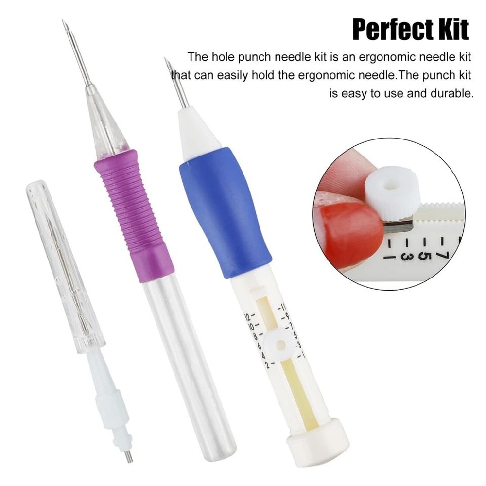 DIY Punch Needle Kit Ergonomic Embroidery Pen Set For Stitching Sewing Textile Crafts 2