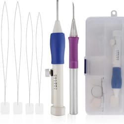 diy punch needle kit ergonomic embroidery pen set for stitching, sewing & textile crafts