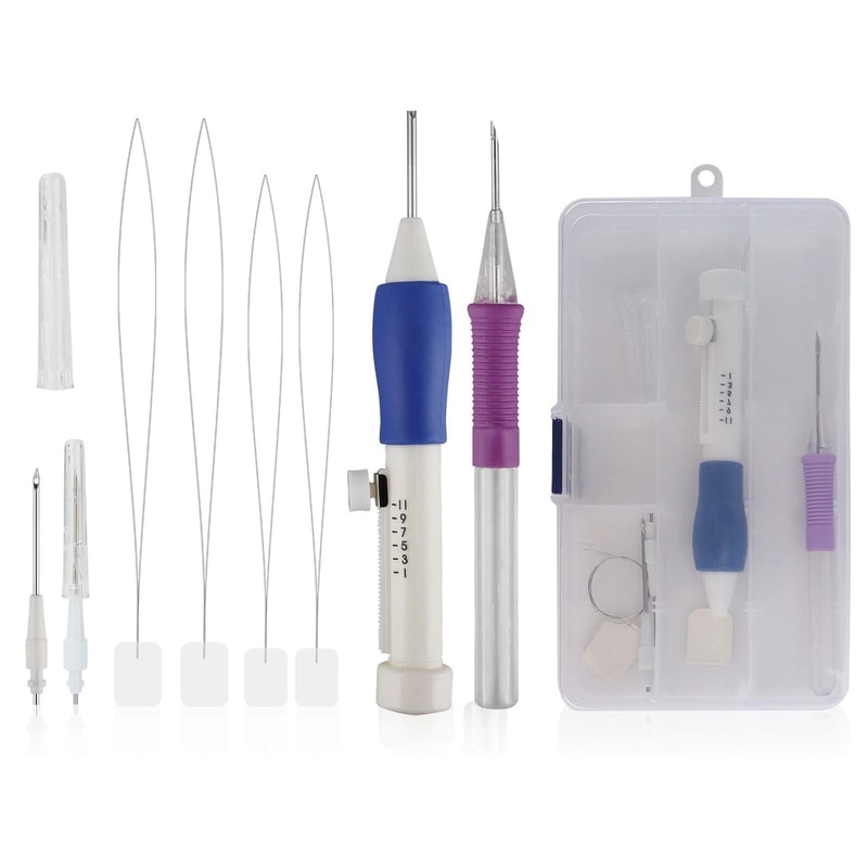 DIY Punch Needle Kit Ergonomic Embroidery Pen Set For Stitching Sewing Textile Crafts 0