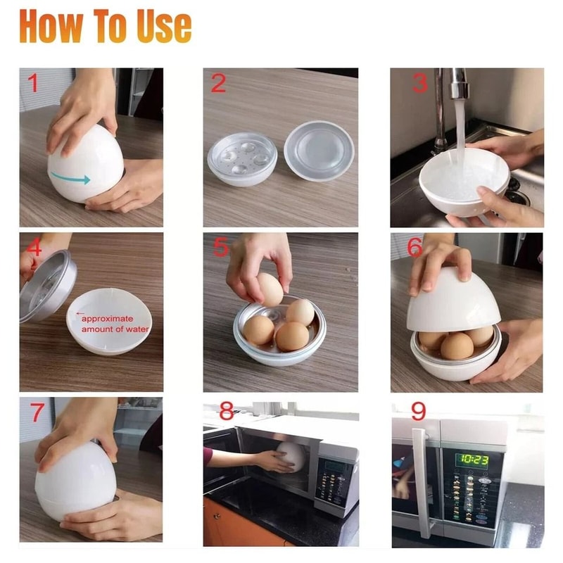 Microwave Egg Boiler Cooker Egg Pod Detachable Shell Steamer Kitchen Cook Tool 3
