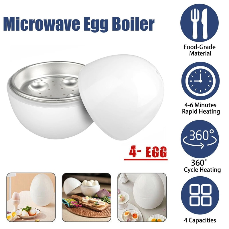 Microwave Egg Boiler Cooker Egg Pod Detachable Shell Steamer Kitchen Cook Tool 7