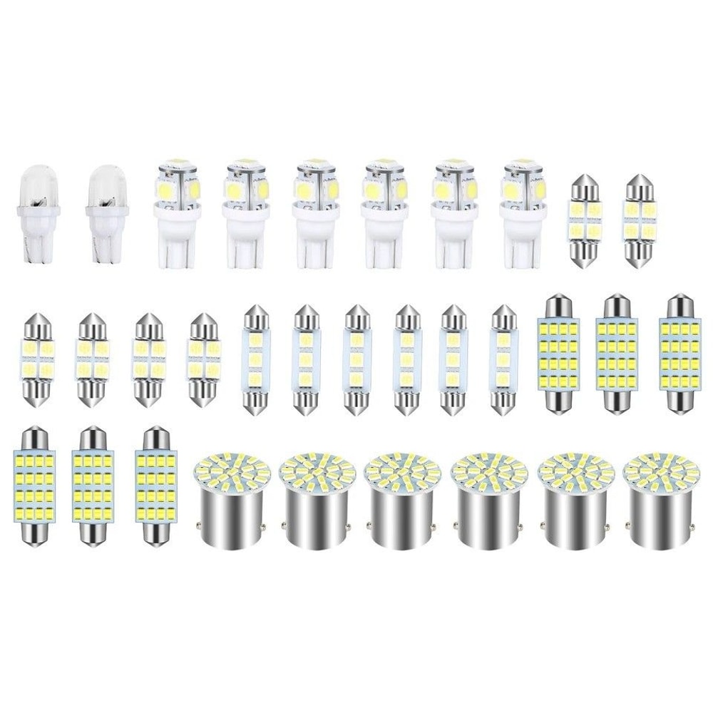 Car Interior LED Lights Combo Kit Dome Map License Plate Trunk Bulbs 0