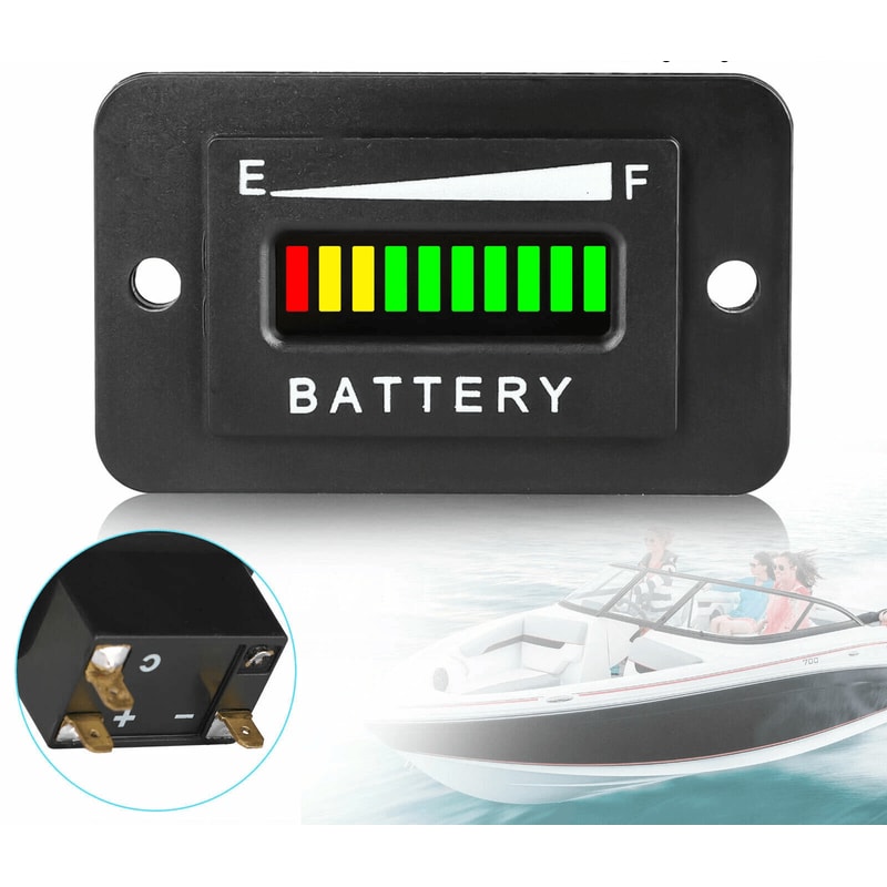 Battery Indicator Meter For EZGO Club Car And Yamaha Golf Carts Clear LED Display And Weatherproof 0