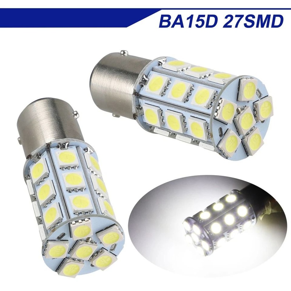 Super Bright BA15D SMD LED Interior RV Camper Trailer Light Bulb White HighQuality Replacement For 2