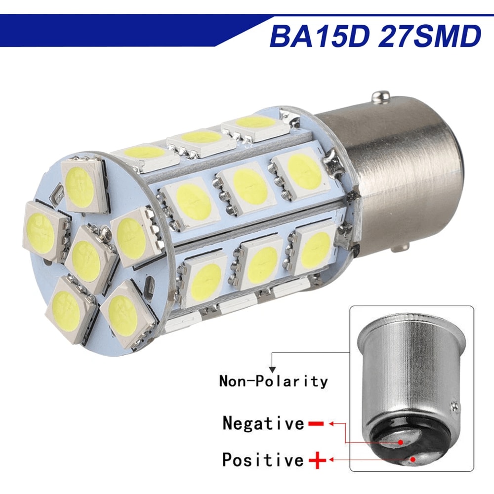 Super Bright BA15D SMD LED Interior RV Camper Trailer Light Bulb White HighQuality Replacement For 7