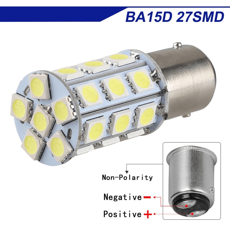 Super Bright BA15D SMD LED Interior RV Camper Trailer Light Bulb White HighQuality Replacement For 7