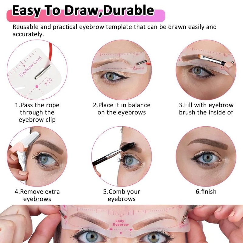 Eyebrow Shaping Stencils Reusable Makeup Template Kit For Perfect Brows 1