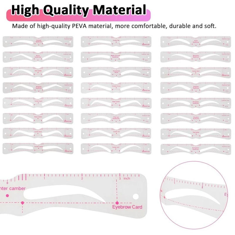 Eyebrow Shaping Stencils Reusable Makeup Template Kit For Perfect Brows 2