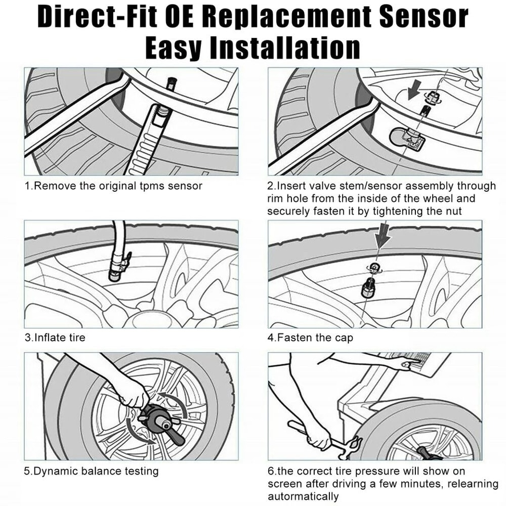 TPMS Tire Pressure Monitoring Sensors For Chevy GMC Direct Fit No Programming Required 4