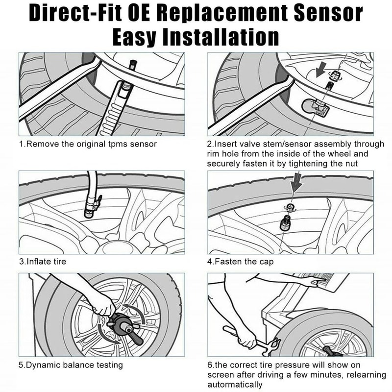 TPMS Tire Pressure Monitoring Sensors For Chevy GMC Direct Fit No Programming Required 4