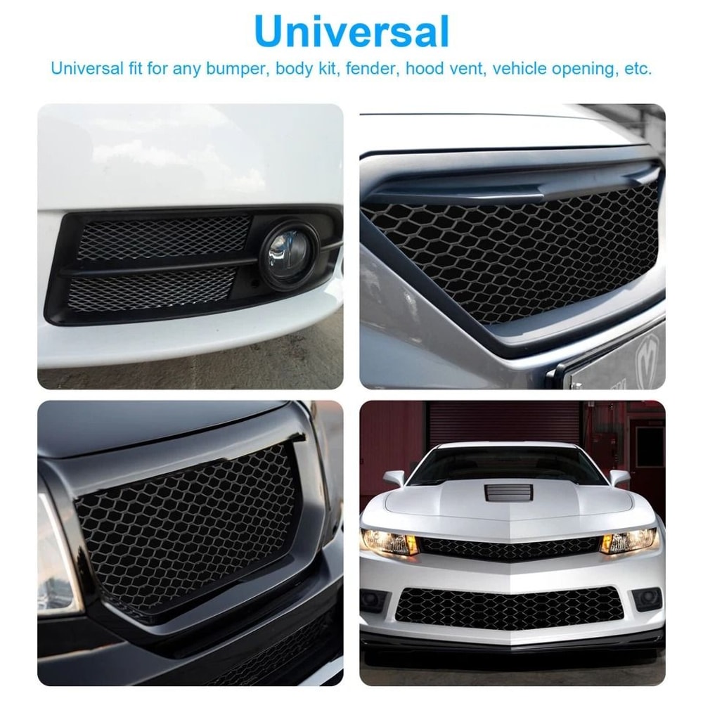 Universal Black Car Grille Mesh Net Sheet Durable Aluminum Auto Grill For Protection And Style 4