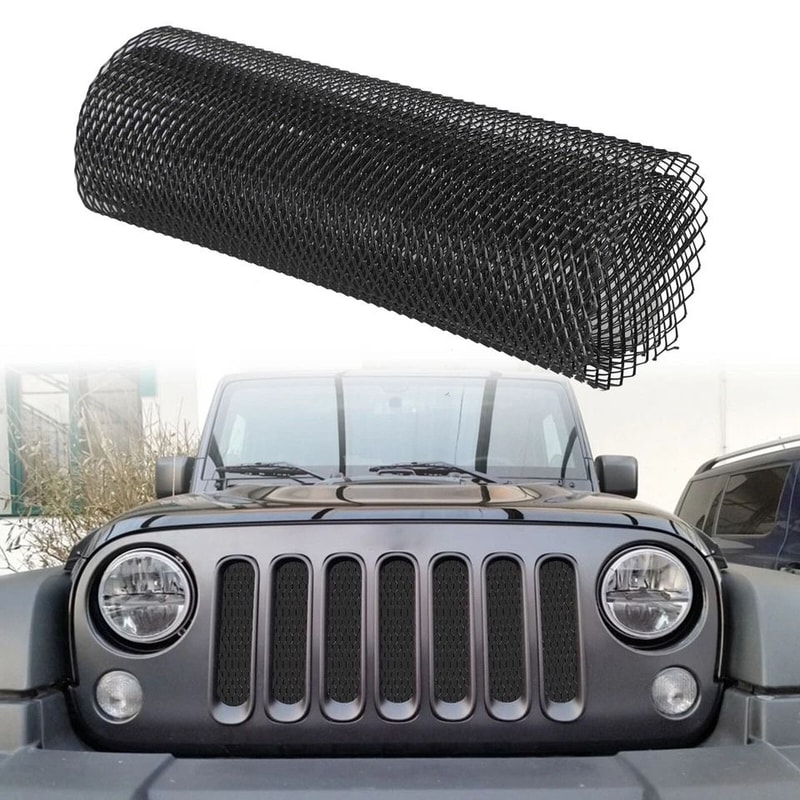 Universal Black Car Grille Mesh Net Sheet Durable Aluminum Auto Grill For Protection And Style 0