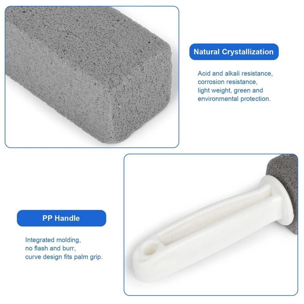 Heavy Duty Pumice Stone With Handle Toilet Scouring Stain Remover For Porcelain Tiles And More 3