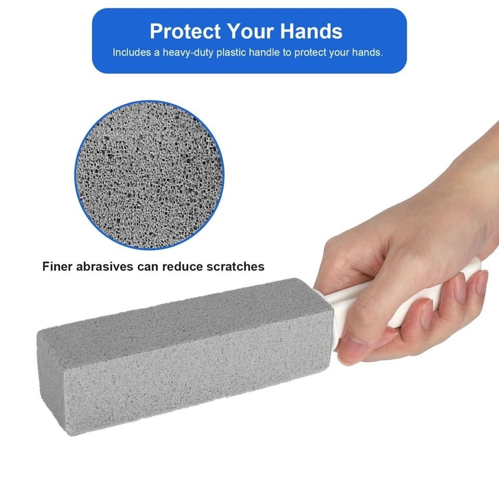 Heavy Duty Pumice Stone With Handle Toilet Scouring Stain Remover For Porcelain Tiles And More 4