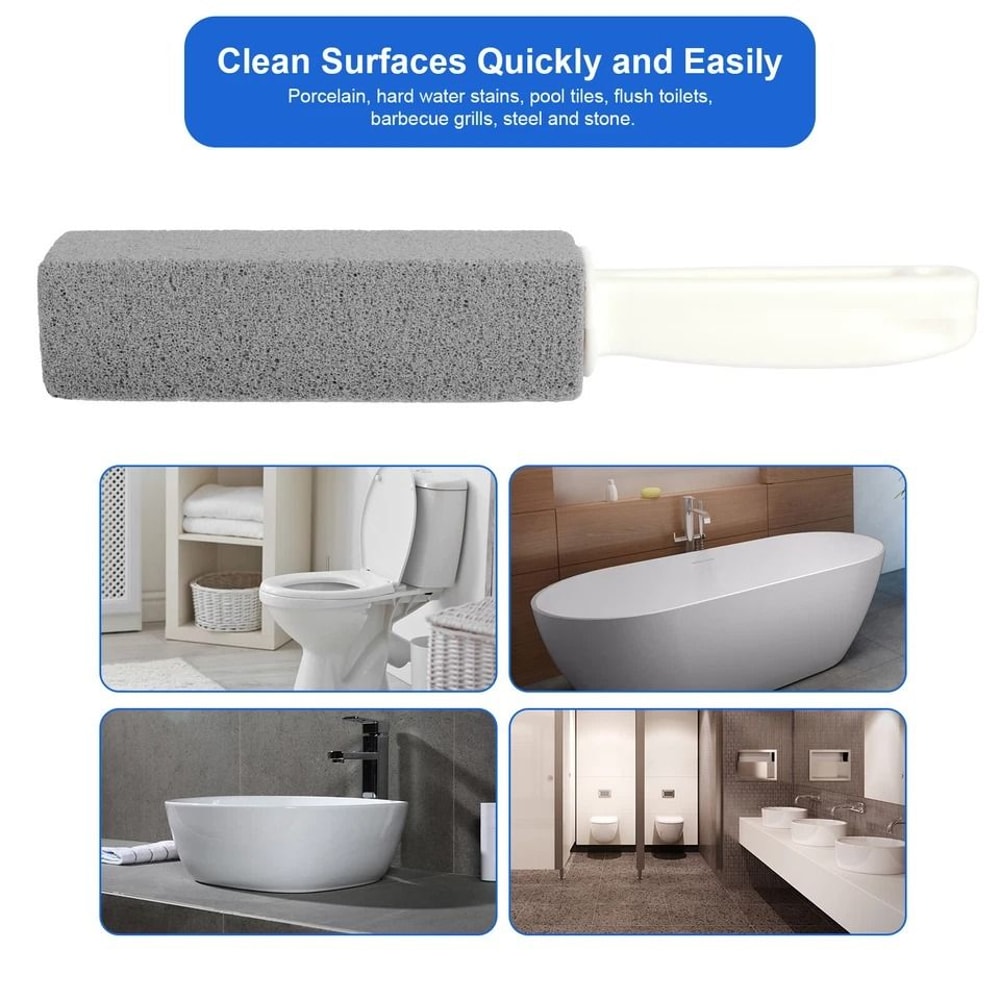Heavy Duty Pumice Stone With Handle Toilet Scouring Stain Remover For Porcelain Tiles And More 6