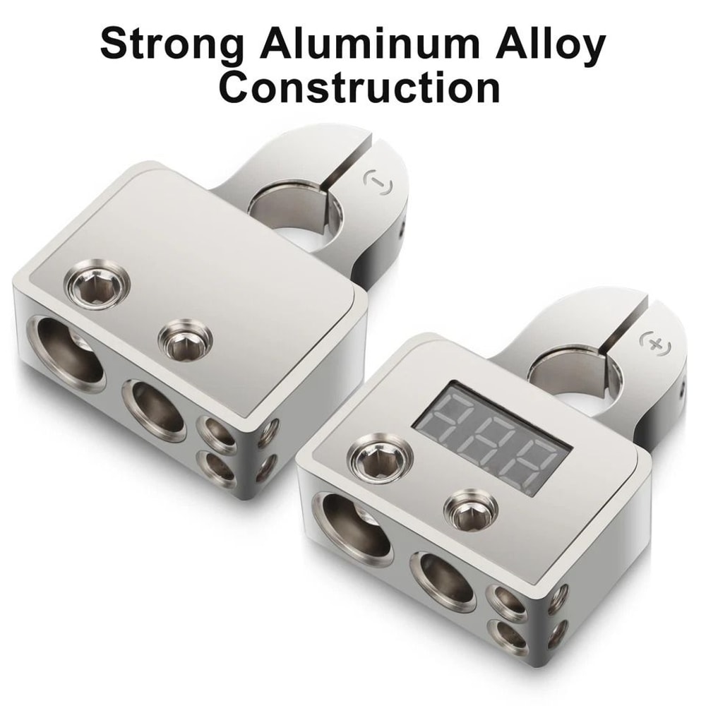 Car Battery Terminal Connectors With LED Voltmeter 1