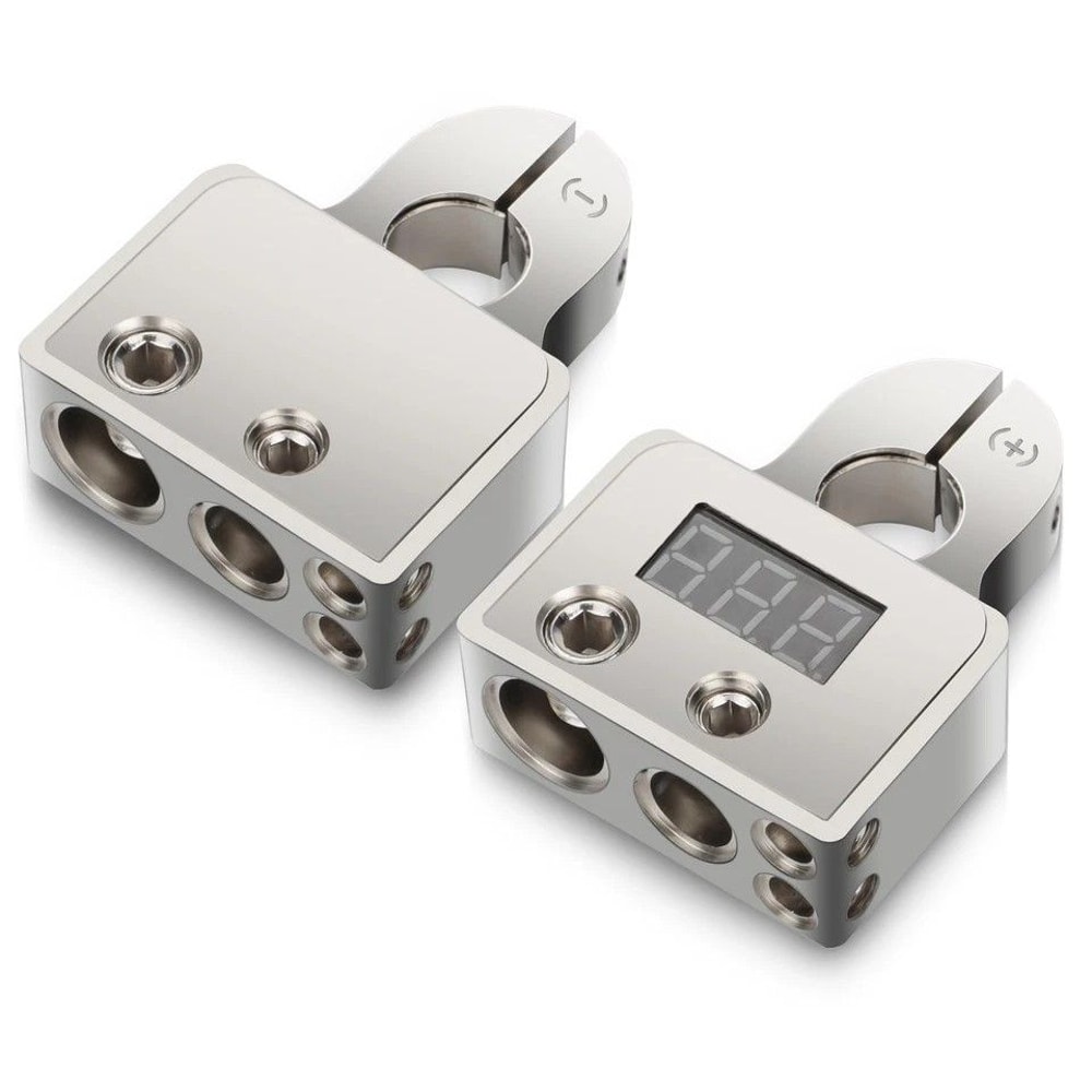 Car Battery Terminal Connectors With LED Voltmeter 0