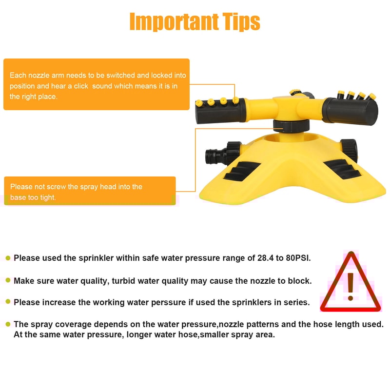 Automatic Rotating Lawn Sprinkler For Grass Watering Efficient Irrigation System For Patio Yard 11