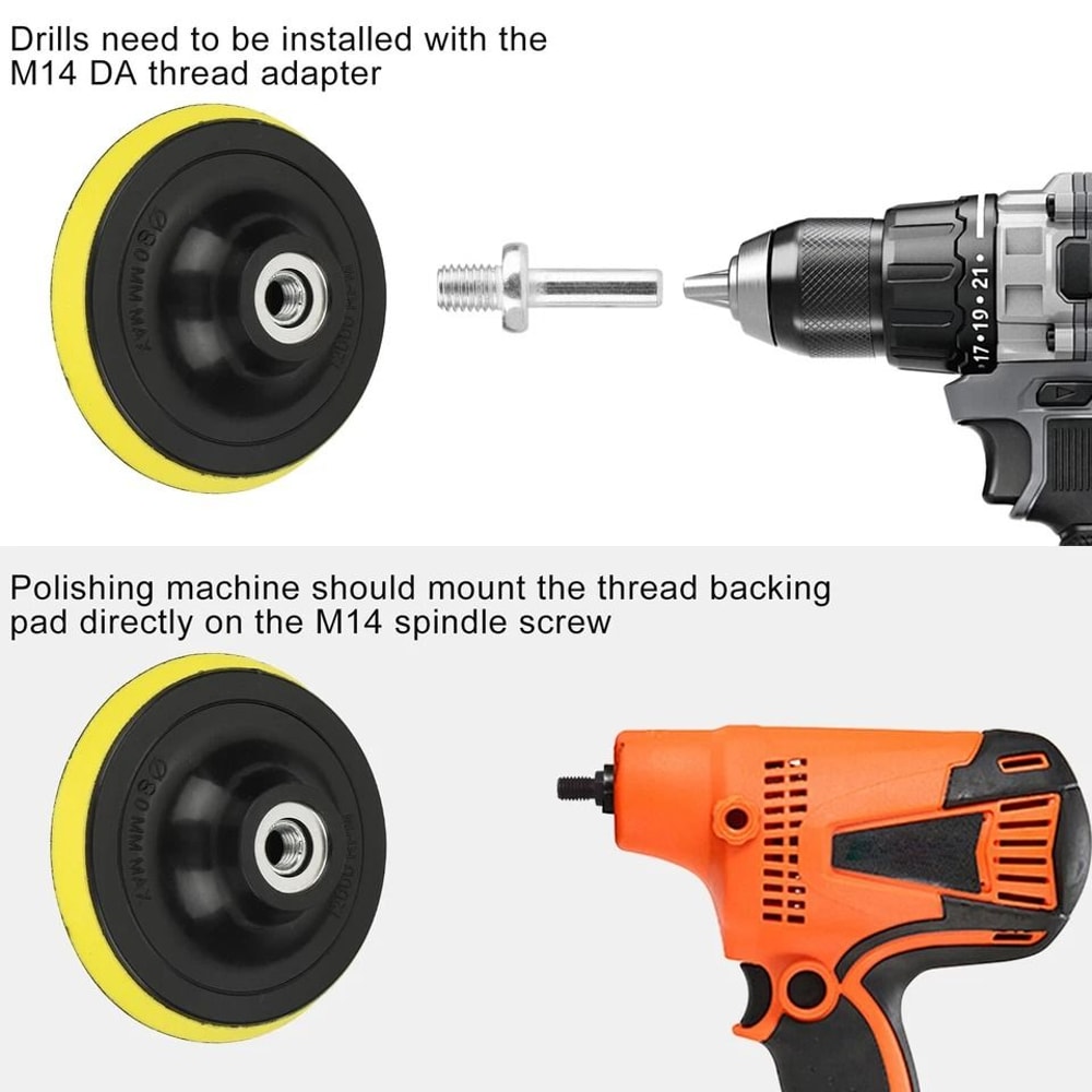 Car Polishing Buffing Pads Kit For Drill Foam Wool Polisher For Waxing And Detailing 2