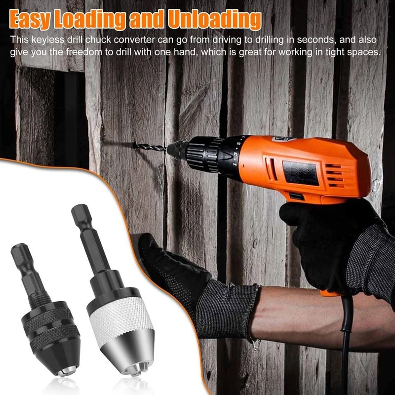 Keyless Chuck Conversion Hex Shank Adapter Drill Bit Quick Change Driver 3