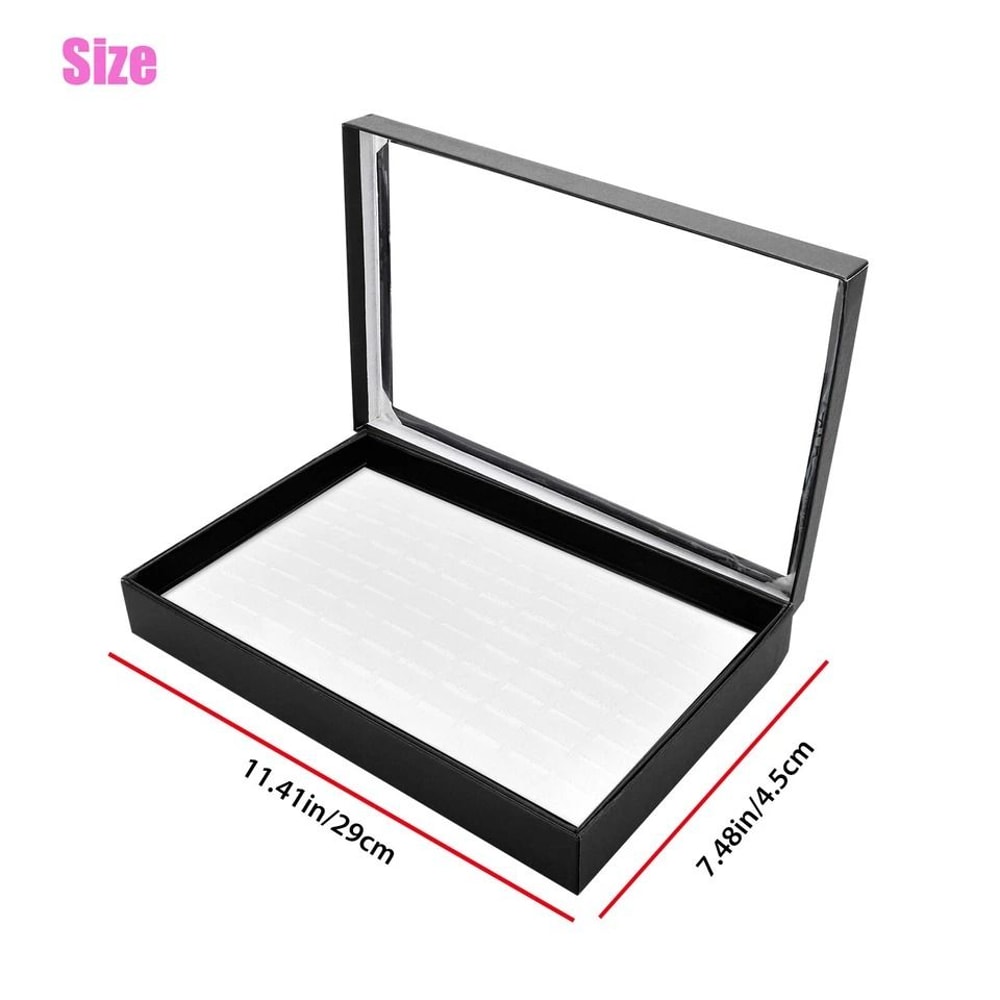 Jewelry Ring Display Case Earring Organizer Stackable Dustproof Storage Tray For Rings Earrings 6