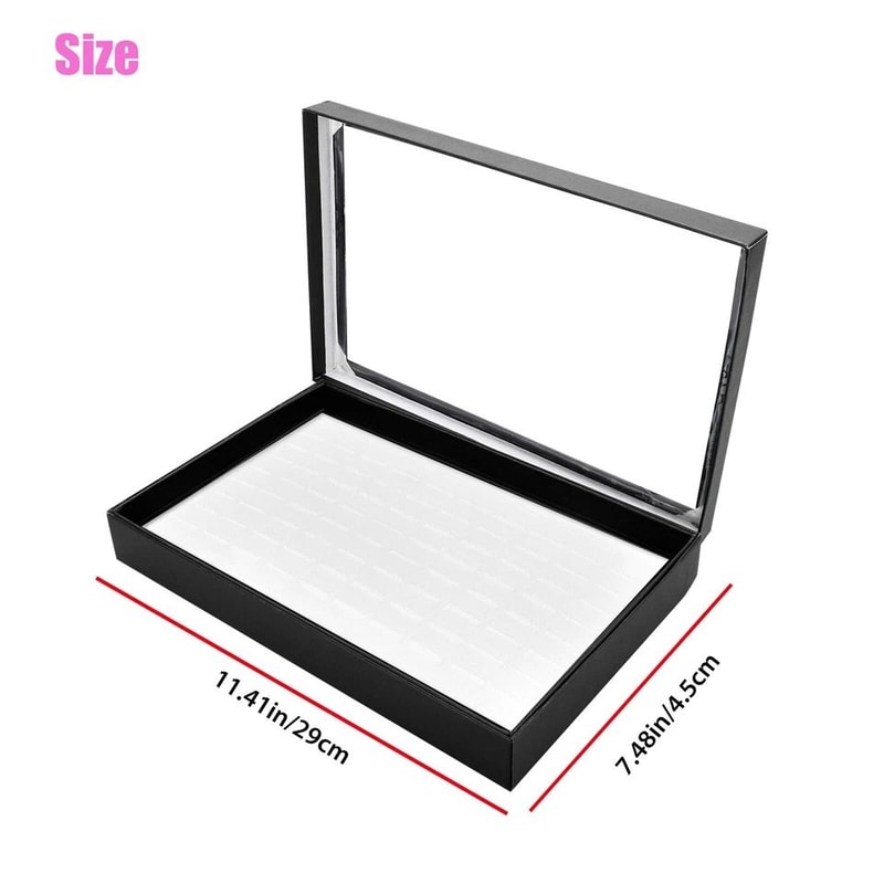 Jewelry Ring Display Case Earring Organizer Stackable Dustproof Storage Tray For Rings Earrings 6