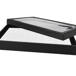 jewelry ring display case & earring organizer stackable, dustproof storage tray for rings & earrings