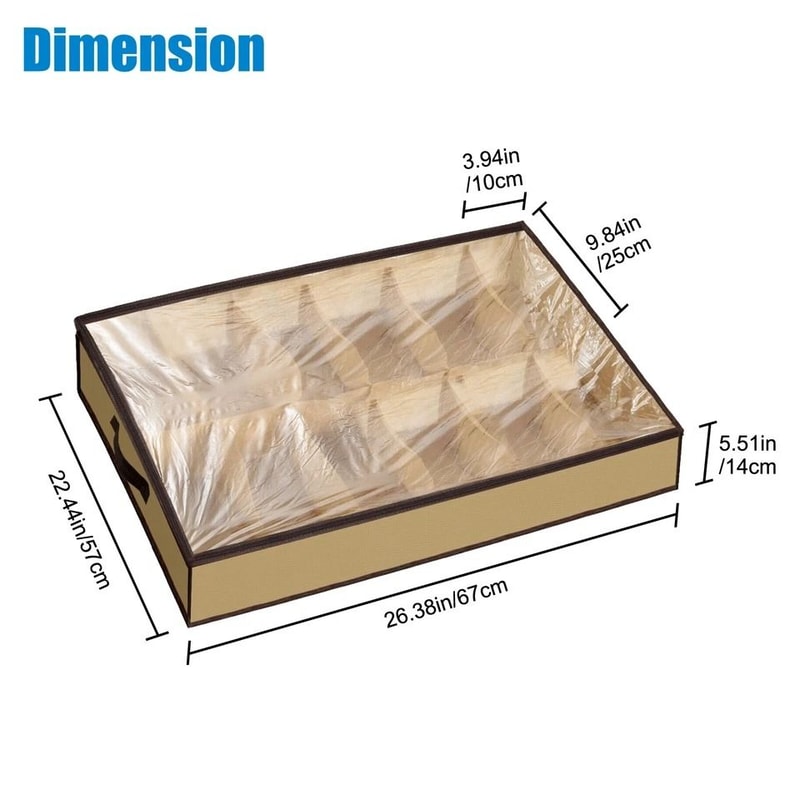 Under Bed Shoe Organizer With Zipper Dustproof Storage Box For Closet Shoes 6
