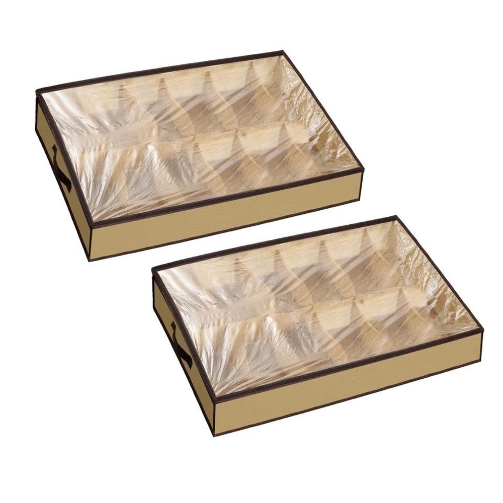 Under Bed Shoe Organizer With Zipper Dustproof Storage Box For Closet Shoes 0