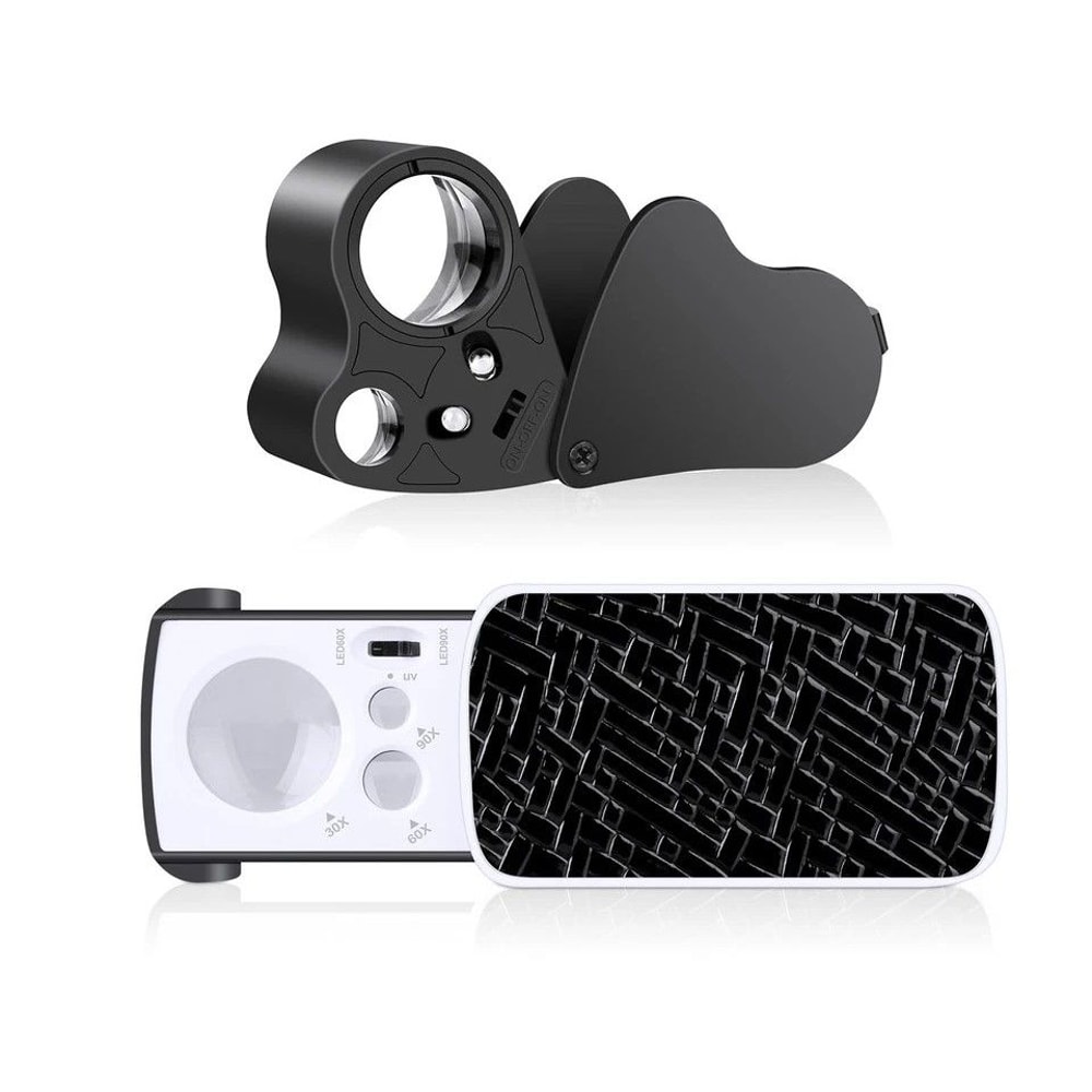 Jewelry Magnifier Loop With LED Light Folding Magnifying Glass For Jewelry Gems Coins And More 0