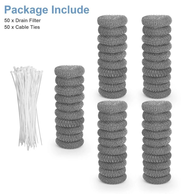 Washing Machine Lint Drain Filter Steel Wire Mesh Ties Lint Catcher Hair Trap For Drainage System 4