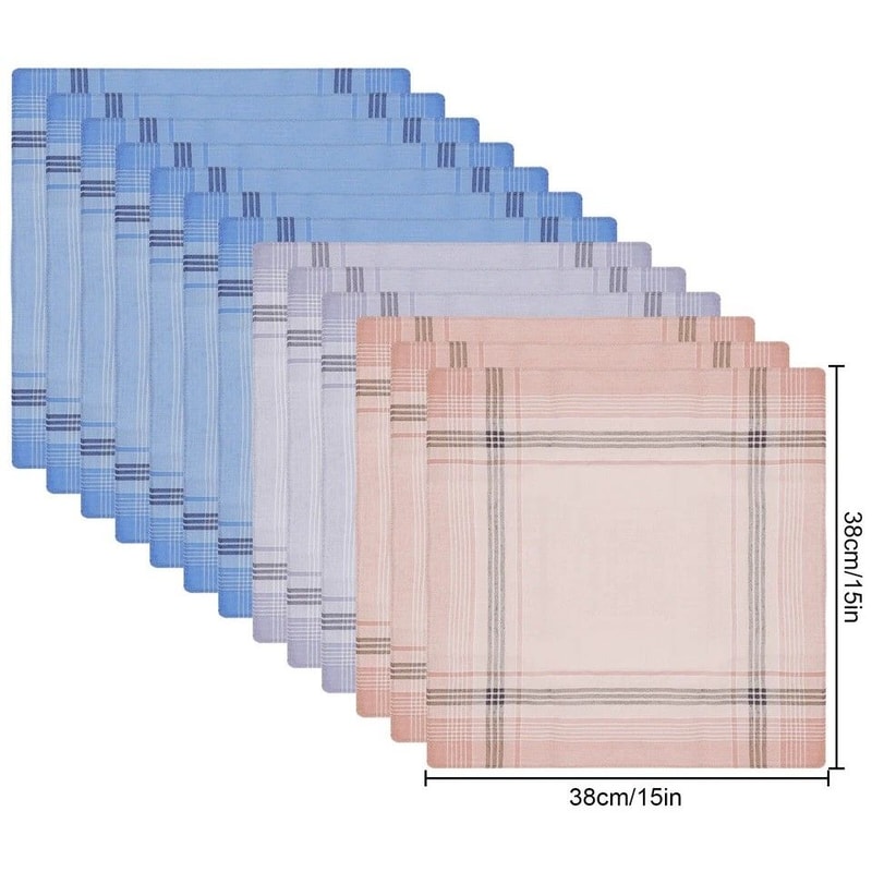 Classic Plaid Cotton Handkerchiefs Pocket Square For Men 11