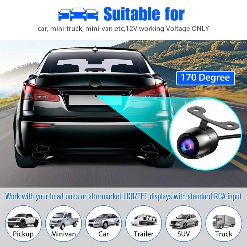 Car Backup Camera With Night Vision FrontRear View Parking Camera 5