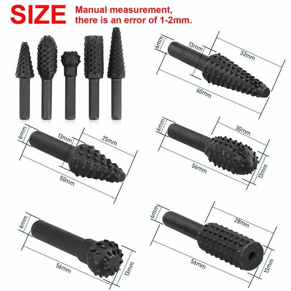 Carbon Steel Burr Set For Die Grinders Dremel Rotary Tools Precision Cutting Carving And Polishing 5
