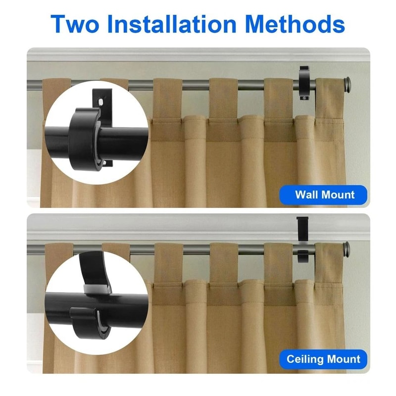 Wall Mount Curtain Rod Holders With Screws Aluminum Bracket 4