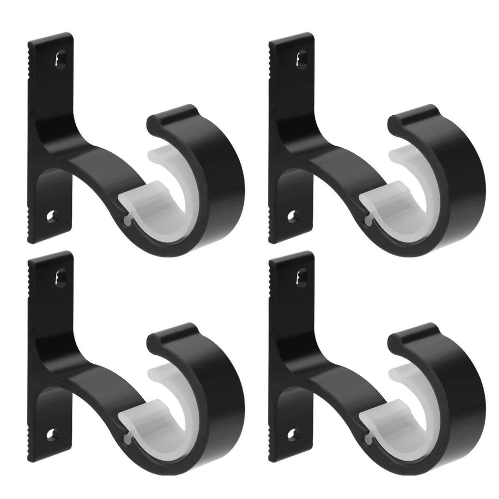 Wall Mount Curtain Rod Holders With Screws Aluminum Bracket 0