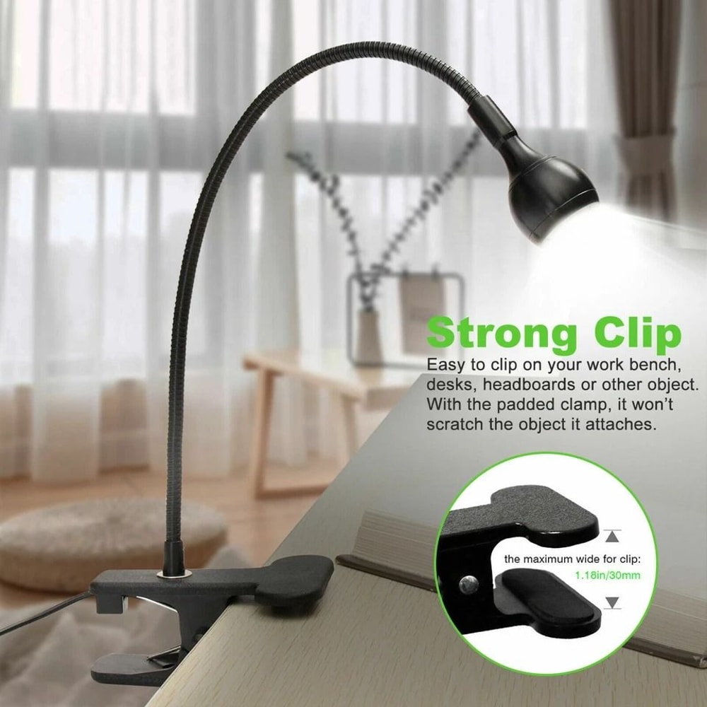 USB LED Reading Light Flexible Clipon Lamp For Books Desks And Laptops Eye Protection Adjustable US 2