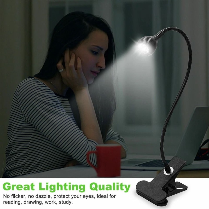 USB LED Reading Light Flexible Clipon Lamp For Books Desks And Laptops Eye Protection Adjustable US 3